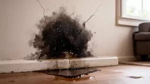 Pęknięta rura w ścianie ubezpieczenie